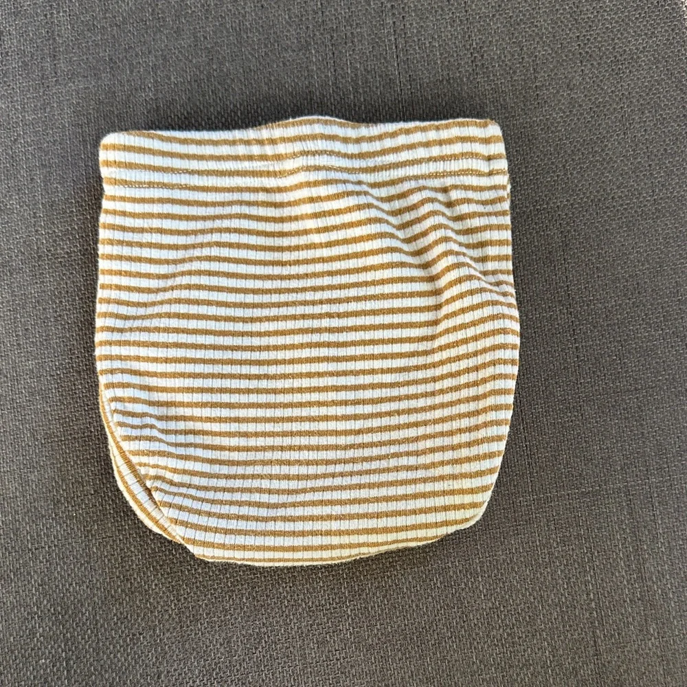 Quincy Mae Tan and White Striped Diaper Cover